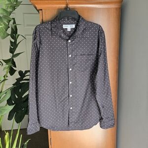 Old Navy Black Shirt with White Dots Size Large9